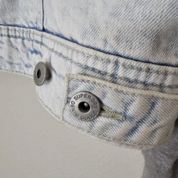 SuperDry Worker-Denim Jacket- Hoodie-Button Up Sz M - Picture 6 of 7